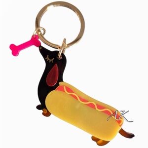 Dachshund In Hotdog Bun Keychain 🐾 Doxie Wiener
